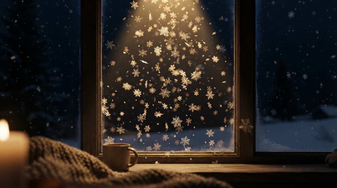Snowflakes in the Window Light