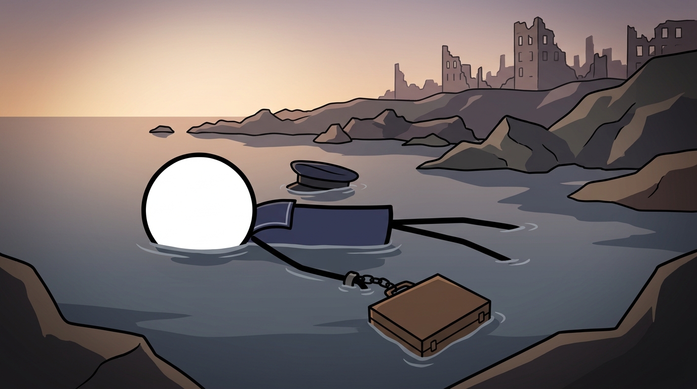A corpse with a briefcase