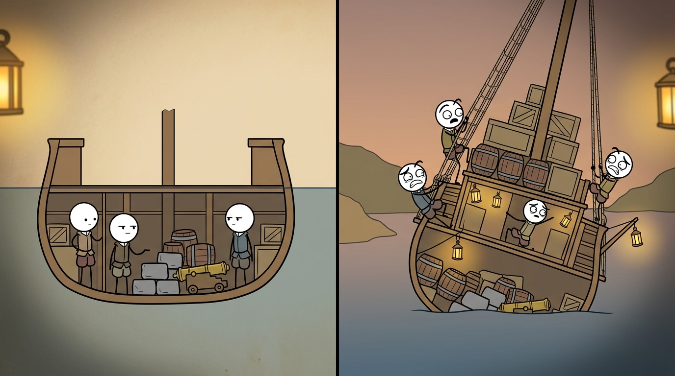 Two decks of guns