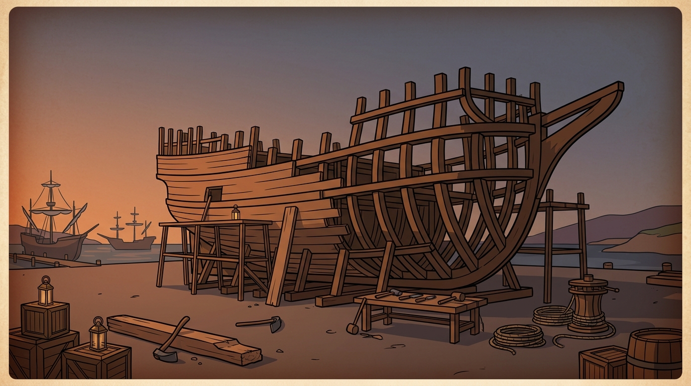 The shipwright died mid-build