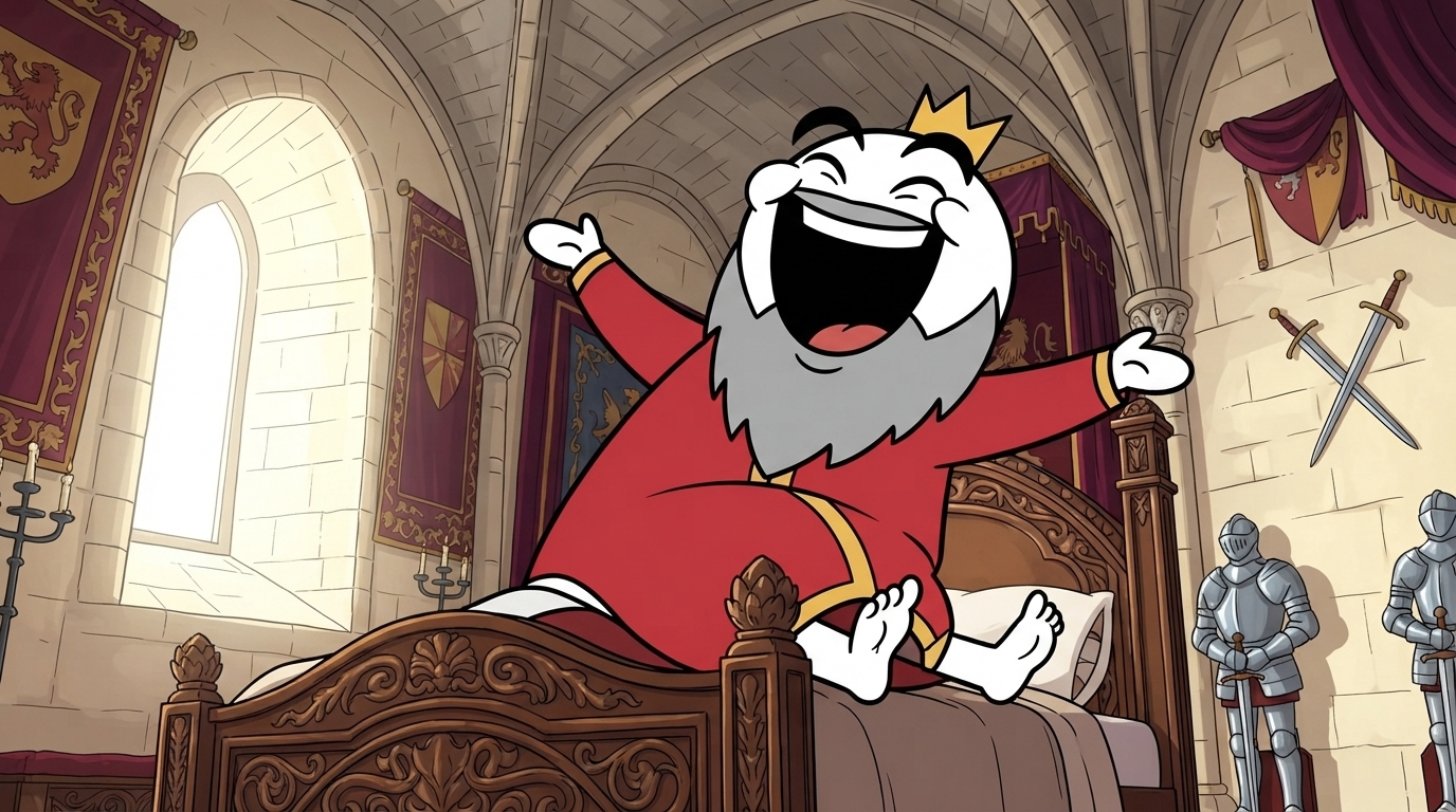 A king laughed himself to death