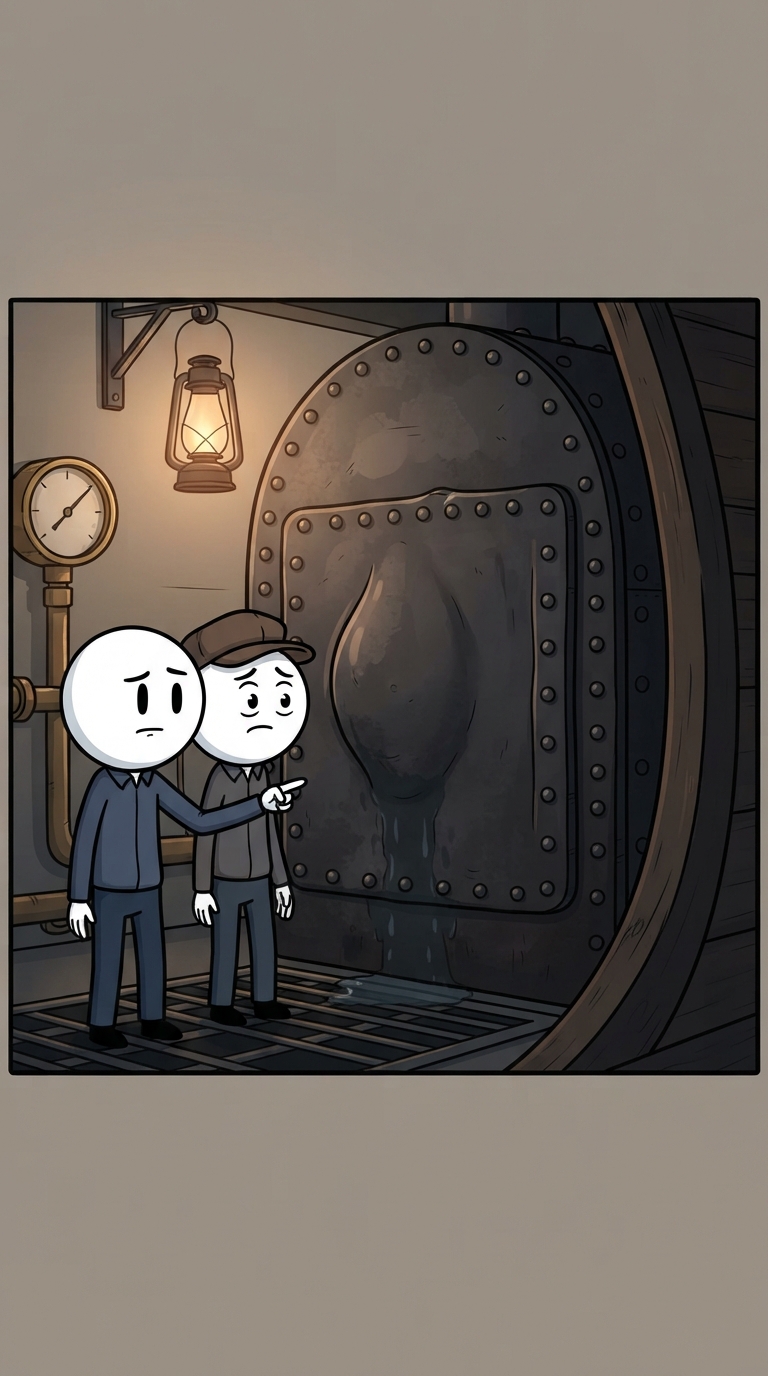 The boiler was bulging