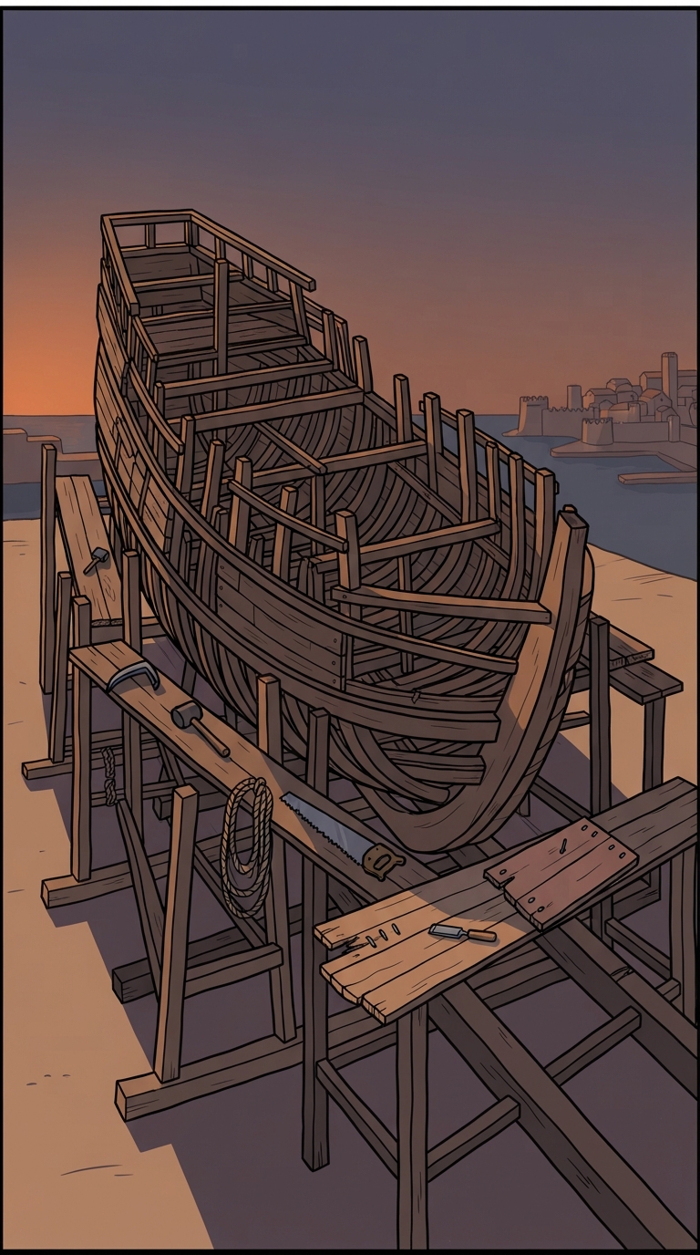 The shipwright died mid-build