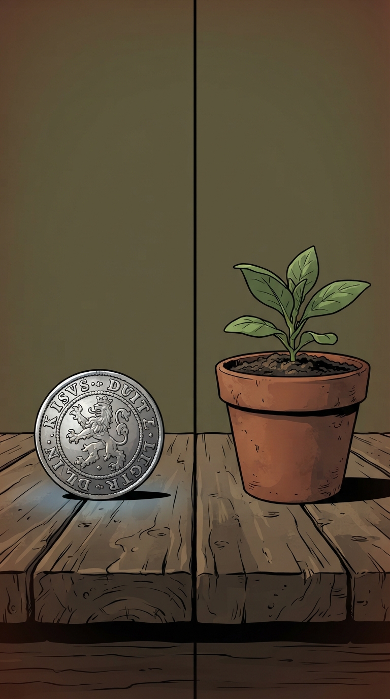 A coin and a licence