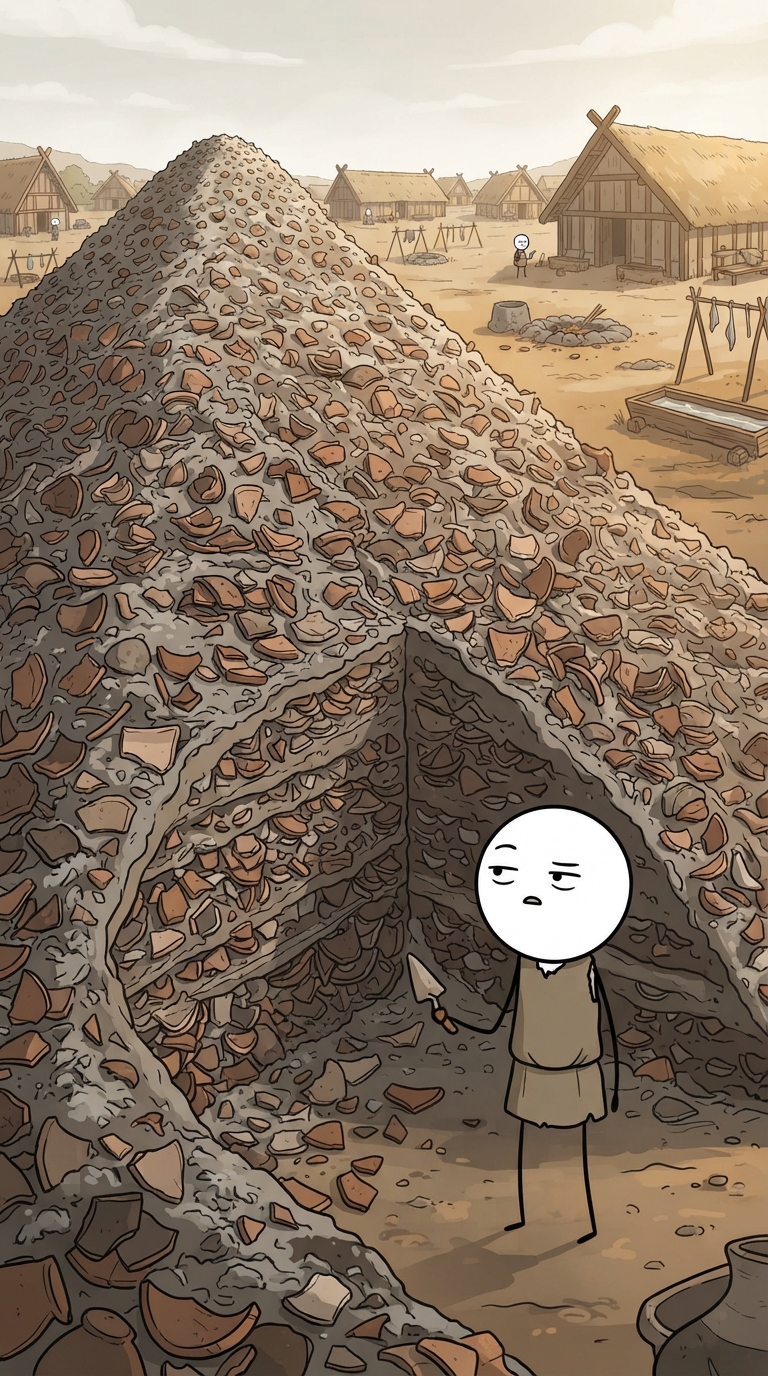 Hills made of broken pots
