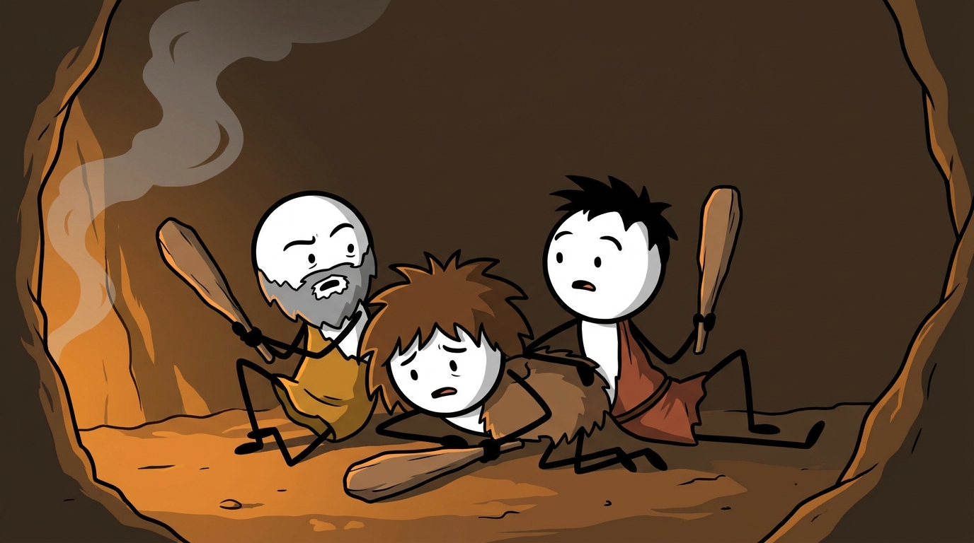 Killing The Caveman Cartoon