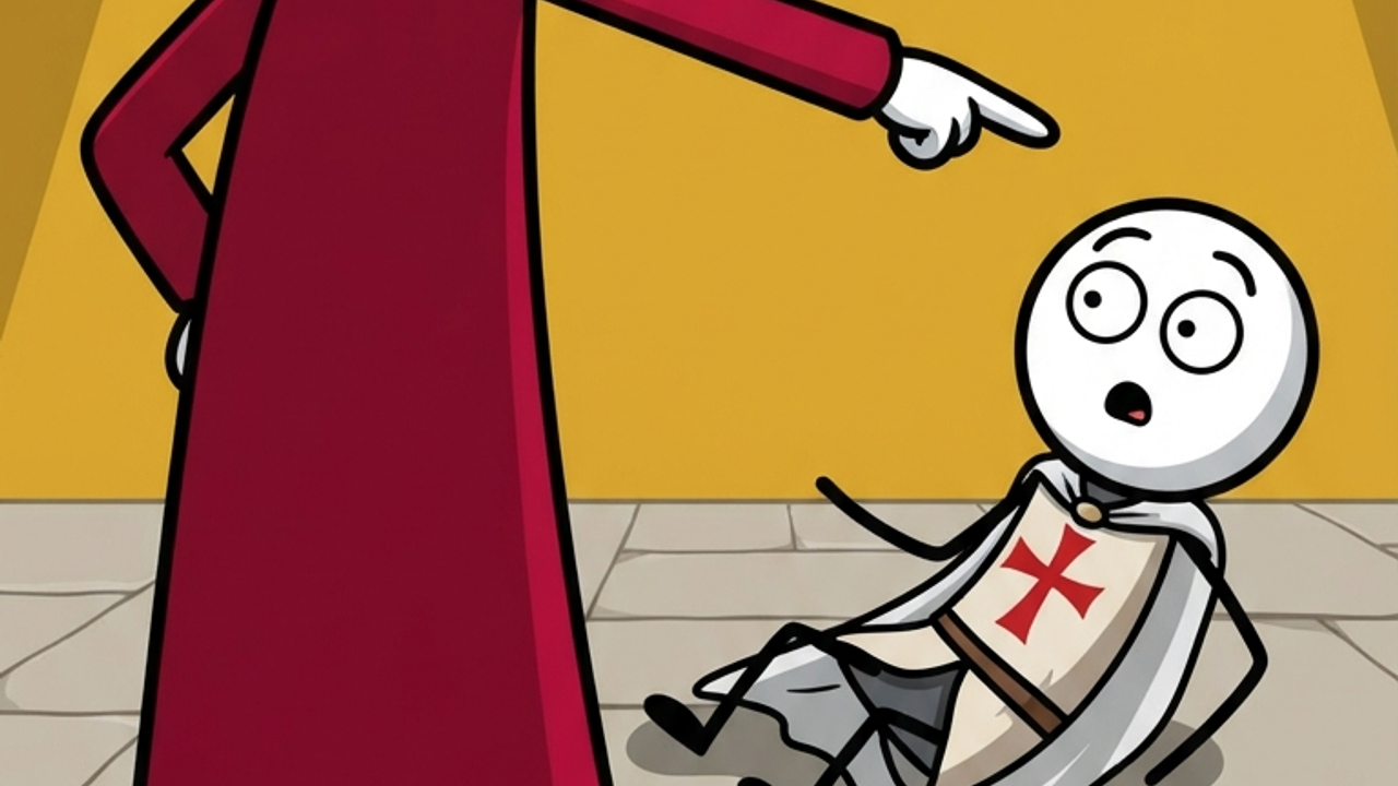 The Templar Order fell due to King Philip IV's greed and accusations of heresy.