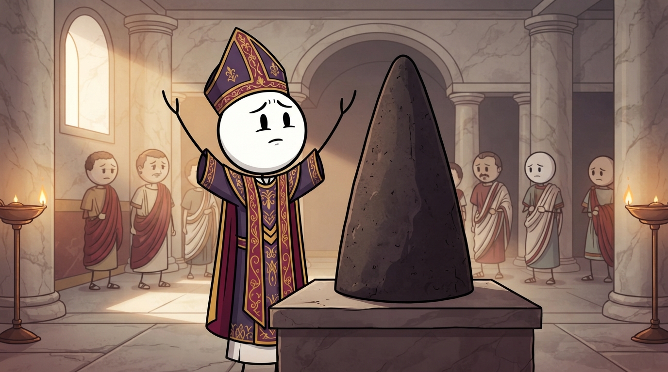 Raised to serve a stone