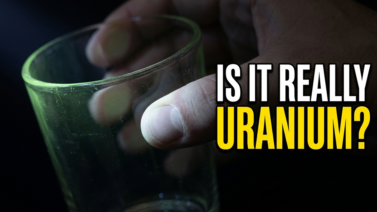 Clear Glass Glows Green. Is It Uranium?