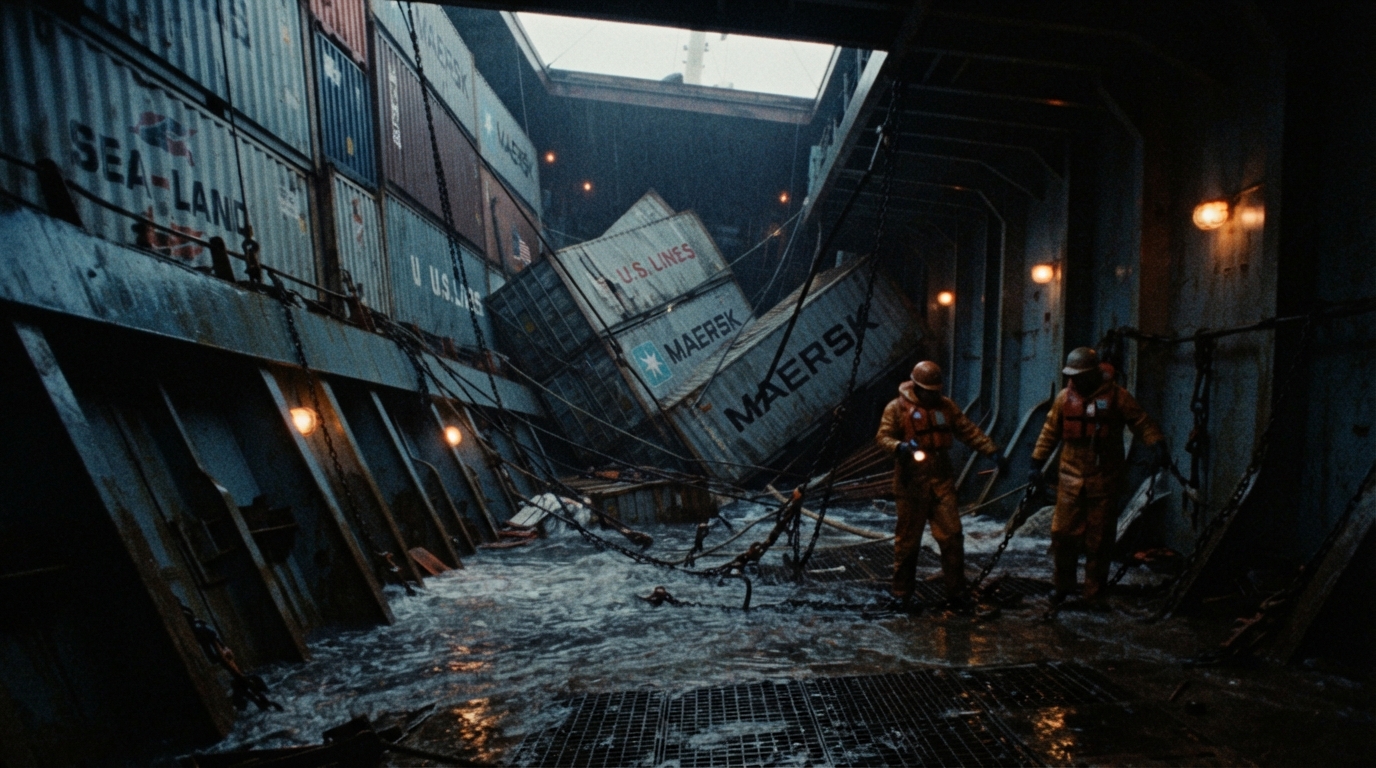 The cargo moves