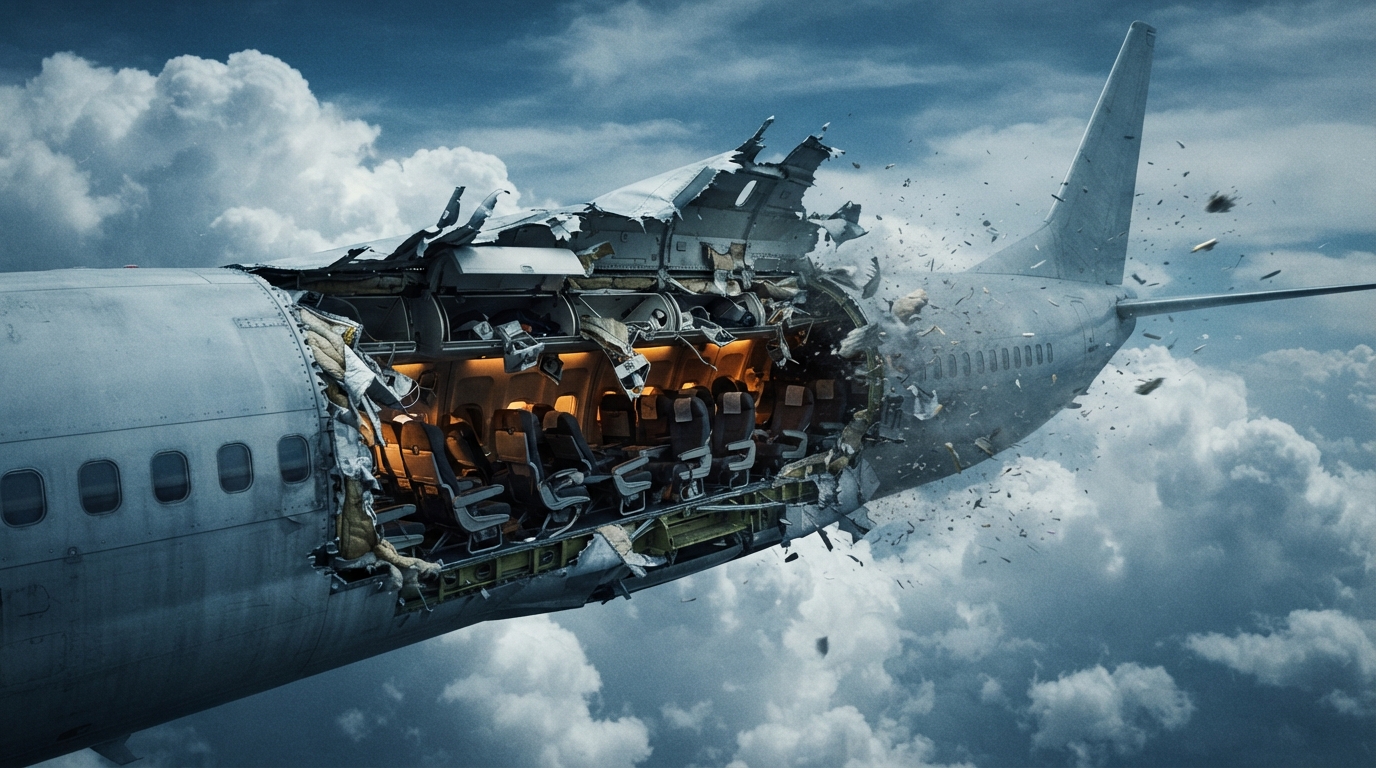 The fuselage opened