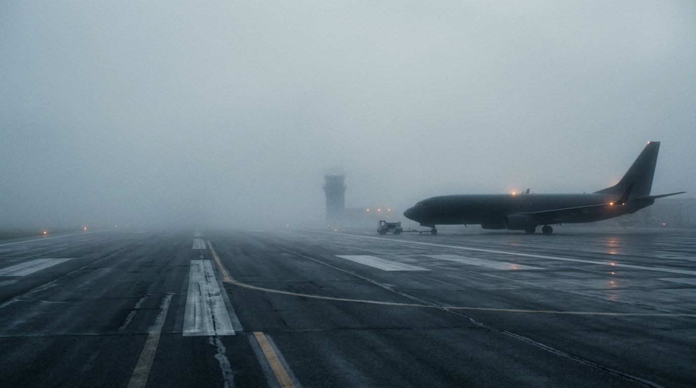 Fog Reduces Visibility to 300m
